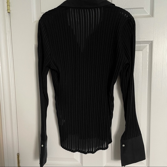 Ribbed Y2K Black Button Up - Picture 5 of 11